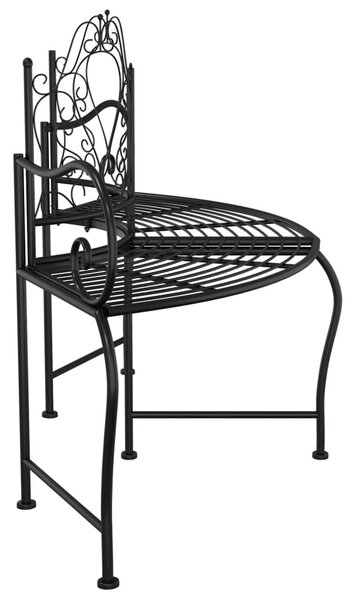 Fekete acél fa körüli pad 150 cm