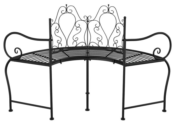 Fekete acél fa körüli pad 150 cm
