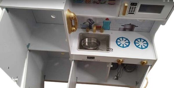 Mini Chef Játékkonyha - Fa - Hűtővel