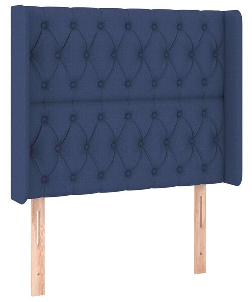 HomeStyle Kék Szövet Fejtámla Szárnyakkal - 93x128cm