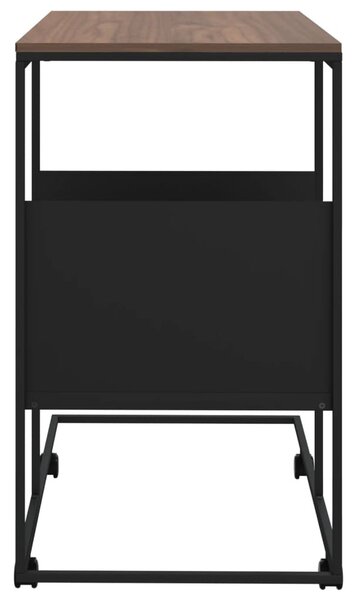 Fekete szerelt fa kisasztal kerekekkel 55x36x63,5 cm