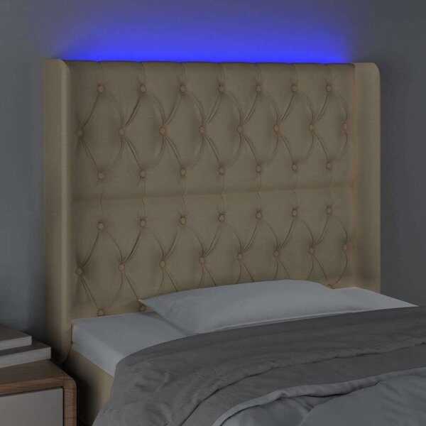 LED-es Fejtámla - Krémszínű Szövet - 93x16x118/128cm