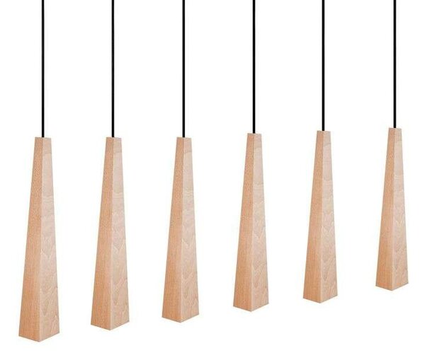 Envostar - Wooden Square Cones 6 Függőlámpa Wood/Black - Lampemesteren