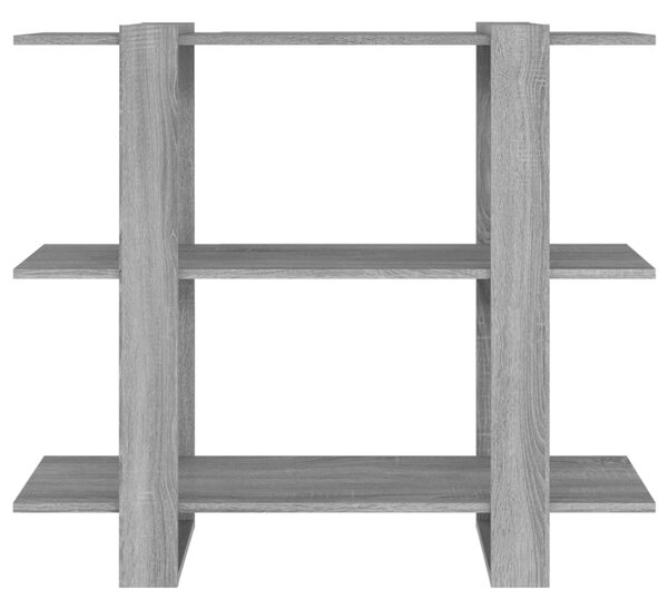 Szürke sonoma színű térelválasztó könyvszekrény 100x30x87 cm