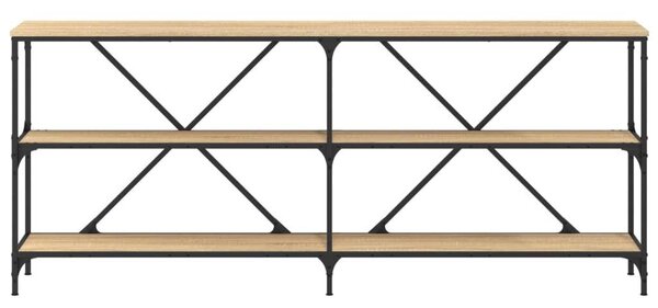 Konzolasztal - Sonoma Tölgy - Fa és Vas - 180x30x75 cm