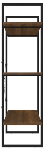 Barna tölgyszínű szerelt fa könyvszekrény 100 x 30 x 105 cm