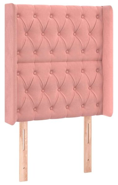 Rózsaszín bársony led-es fejtámla 83x16x118/128 cm