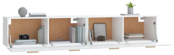 2 db fehér szerelt fa faliszekrény 100 x 36,5 x 35 cm