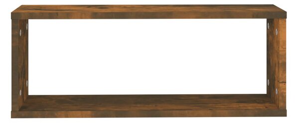 4 db füstös tölgy színű szerelt fa fali kockapolc 60x15x23 cm