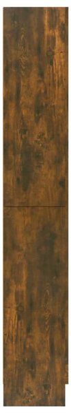 Füstös tölgyszínű szerelt fa vitrinszekrény 82,5x30,5x185 cm