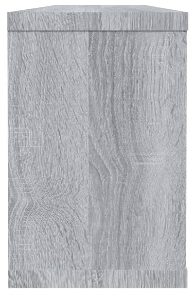 2 db szürke sonoma színű szerelt fa fali kockapolc 60x15x23 cm