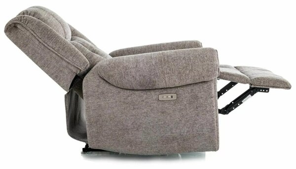 Parys Raven elektromos relax fotel szürke Raven szövettel USB porttal