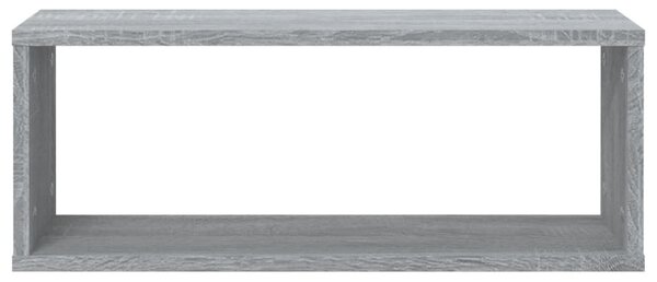 2 db szürke sonoma színű szerelt fa fali kockapolc 60x15x23 cm
