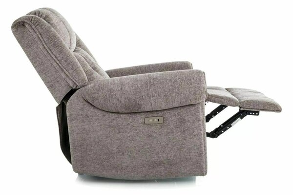 Parys Raven elektromos relax fotel szürke Raven szövettel USB porttal
