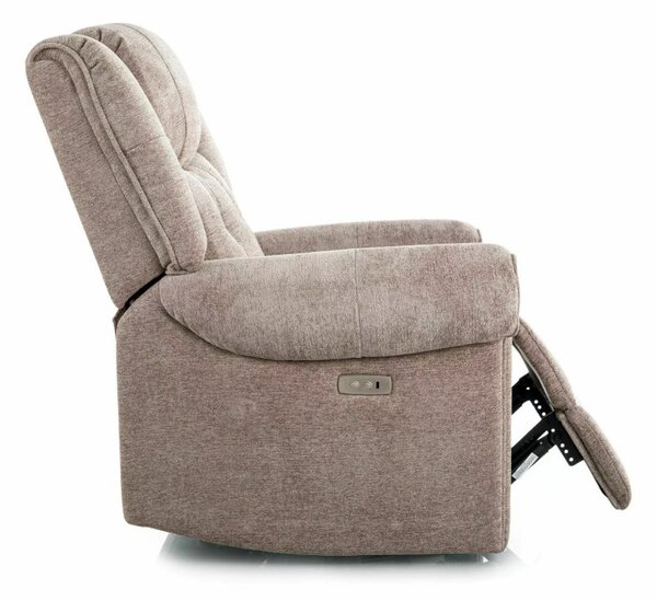 Parys Raven elektromos relax fotel Raven szövet sötét bézs USB porttal