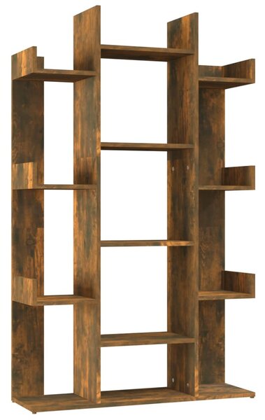 Füstös tölgy színű szerelt fa könyvszekrény 86 x 25,5 x 140 cm