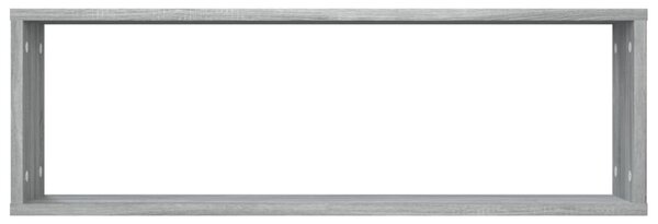 4 db szürke sonoma színű szerelt fa fali kockapolc 80x15x26,5cm