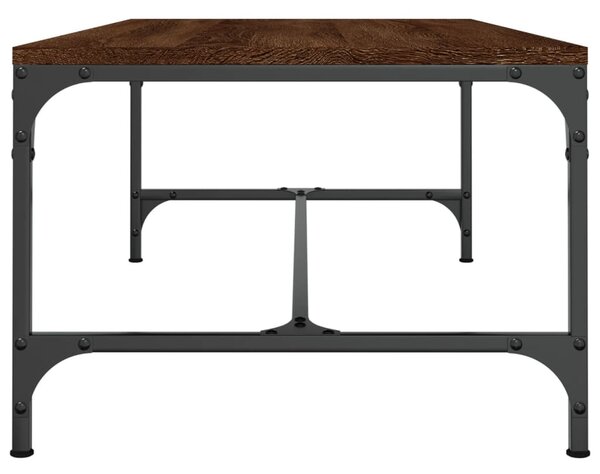 Barna tölgyszínű szerelt fa dohányzóasztal 100 x 50 x 35 cm