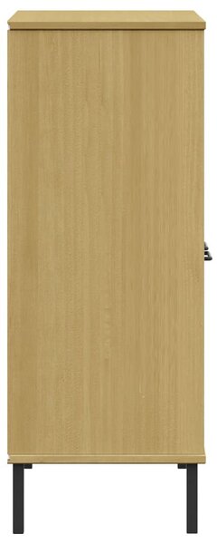 OSLO barna tömör fa könyvszekrény fém lábakkal 90x35x90,5 cm