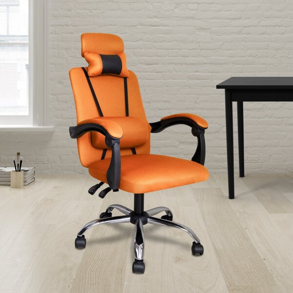 Irodai szék fejtámlával, Narancs - Ultra kényelmes irodai forgószék!