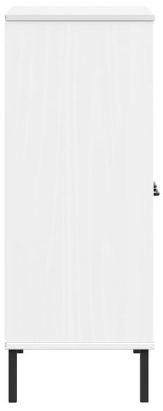 OSLO fehér tömör fa könyvszekrény fém lábakkal 90x35x90,5 cm