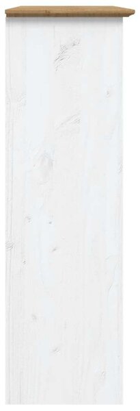 Bodo Fenyőfa Vitrinszekrény - Fehér/Barna - 115x37x121 cm