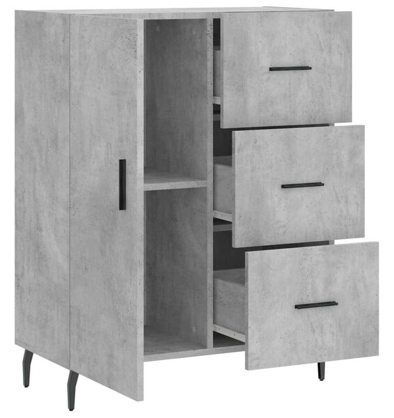 Modern Tálalószekrény - Betonszürke - 69,5x34x90 cm