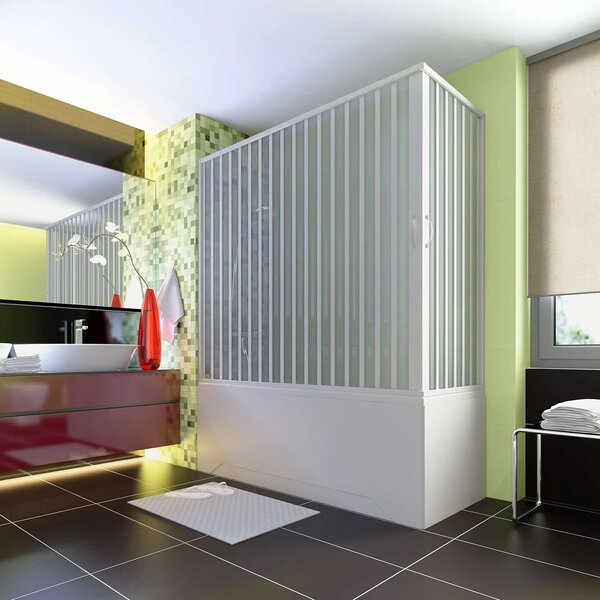 Italbox Galassia 150, kádparaván, két harmonikaajtó, 150x80x150 (magasság) cm, fehér, PVC