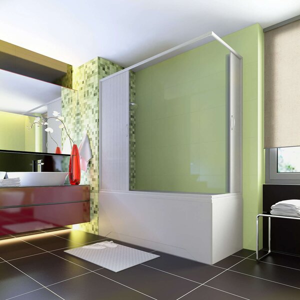 Italbox Galassia 150, kádparaván, két harmonikaajtó, 150x80x150 (magasság) cm, fehér, PVC
