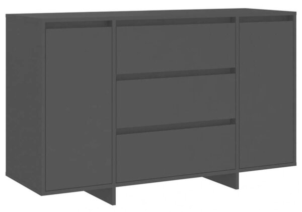 Modern Fekete Tálalószekrény - 3 Fiók, 120x41x75 cm