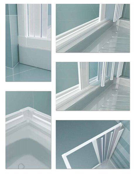 Italbox Galassia 150, kádparaván, két harmonikaajtó, 150x80x150 (magasság) cm, fehér, PVC