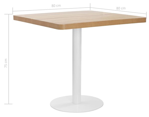 Világosbarna MDF bisztróasztal 80 x 80 cm
