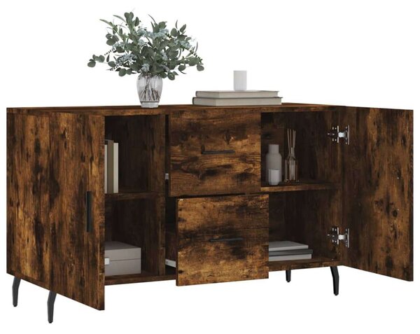 Füstös tölgyszínű műfa tálalószekrény 100 x 36 x 90 cm