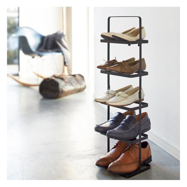 Fekete fém cipőtartó állvány Tower Shoe Rack – YAMAZAKI