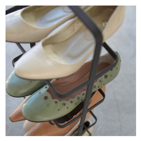 Fekete fém cipőtartó állvány Tower Shoe Rack – YAMAZAKI