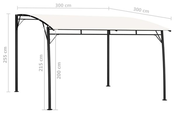 Krémszínű kerti napellenző 3 x 3 x 2,55 m