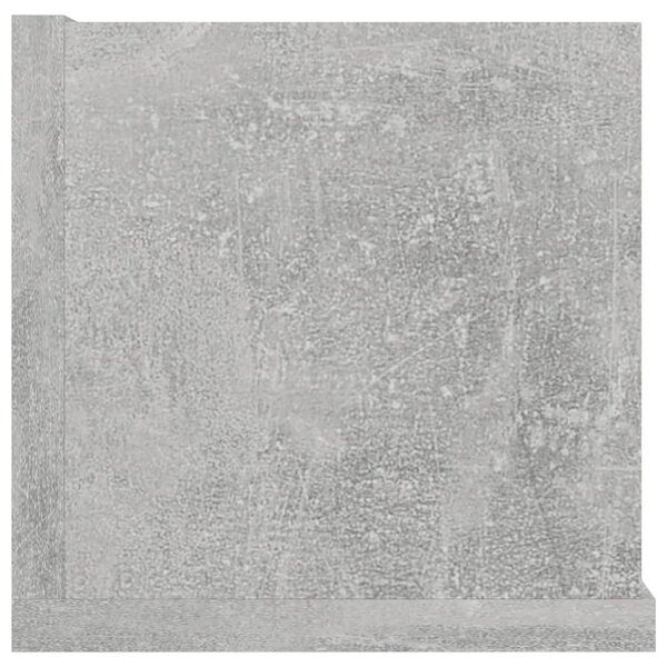 Betonszürke szerelt fa CD-tartó fali polc 100 x 18 x 18 cm