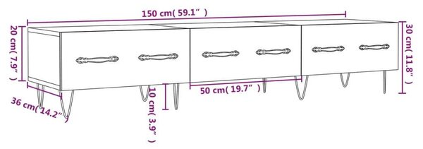 VIDAXL TV-szekrény Sonoma Tölgy - 150 cm