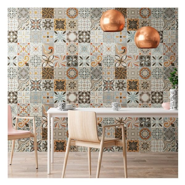 Wall Decal Cement Tiles Bali 30 db-os falmatrica szett, 15 x 15 cm - Ambiance