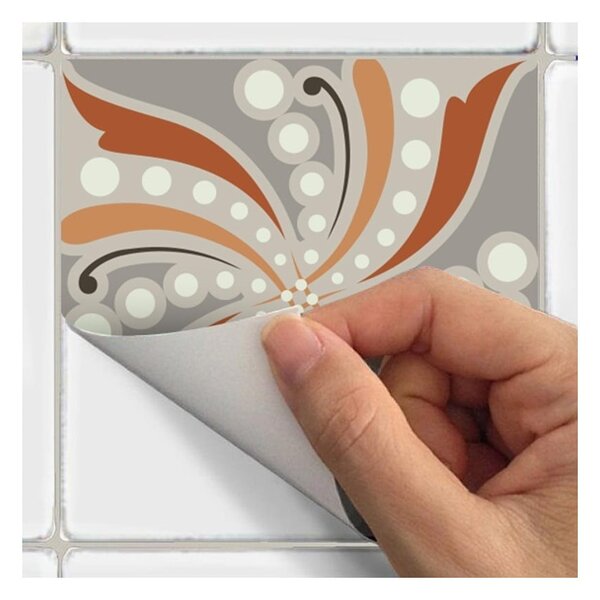 Wall Decal Cement Tiles Bali 30 db-os falmatrica szett, 15 x 15 cm - Ambiance