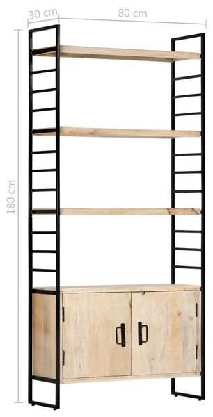 4-szintes tömör mangófa könyvespolc 80 x 30 x 180 cm