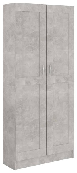 Betonszürke szerelt fa könyvszekrény 82,5 x 30,5 x 185,5 cm