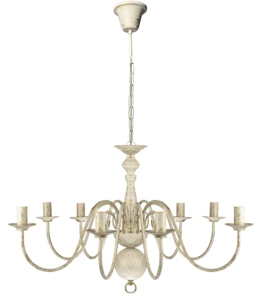 Antik Fehér Fém Csillár 8 x E14 Izzók