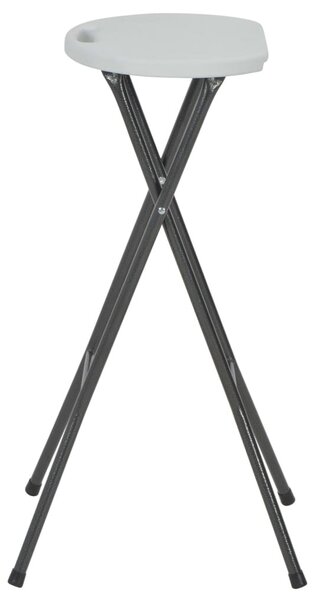 2 db fehér összecsukható HDPE és acél bárszék