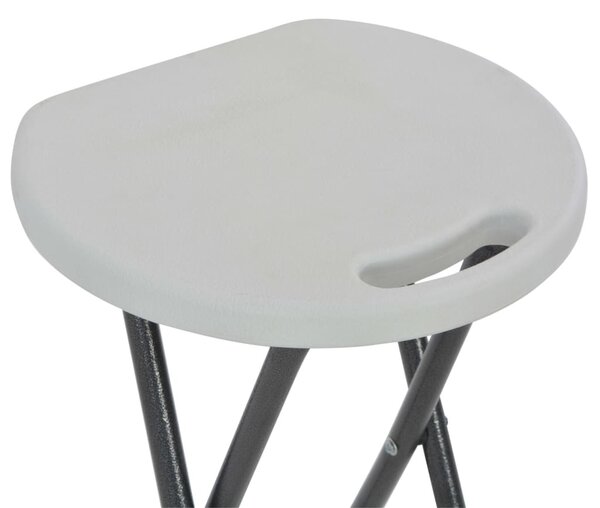 2 db fehér összecsukható HDPE és acél bárszék