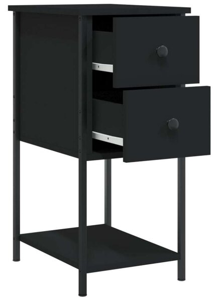 VidaXL Fekete Éjjeliszekrény Szett - 2 db - 32x42x70 cm