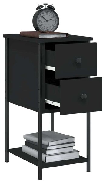 VidaXL Fekete Éjjeliszekrény Szett - 2 db - 32x42x70 cm