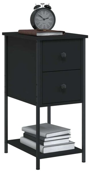 VidaXL Fekete Éjjeliszekrény Szett - 2 db - 32x42x70 cm