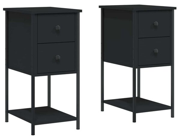 VidaXL Fekete Éjjeliszekrény Szett - 2 db - 32x42x70 cm