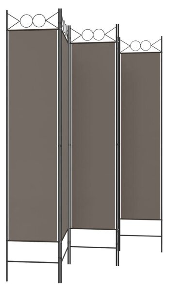 5 paneles antracitszürke szövet térelválasztó 200x200 cm